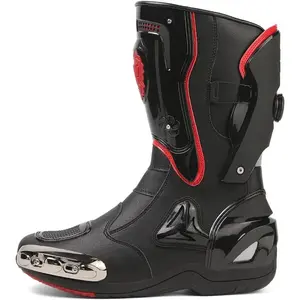 Motorcycle Riding Boots Motorcycle Leather Boots for Women and Men Protection Anti Slip Racing Sports