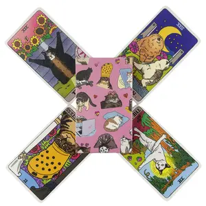 Cat Meme Tarot Cards 22 Major Arcana Cat Meme Tarot Funny Witchy Cat Tarot Deck Cat Kawaii Uwu Funny Pink Cute Tarot