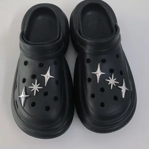 Star Shaped Rhinestone Decorated Bling Shoe Charms, Fashionable Novelty Shoes Decorations for Clogs and Slippers, Shoes DIY Accessories for Women & Girls, Shoe Charm Set, Decorative Shoe Accessories