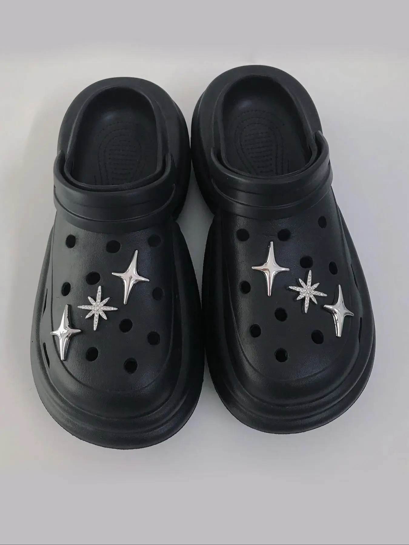 Star Shaped Rhinestone Decorated Shoe Charms, Fashionable Novelty Shoes Decorations for Clogs, Shoes DIY Accessories for Women & Girls