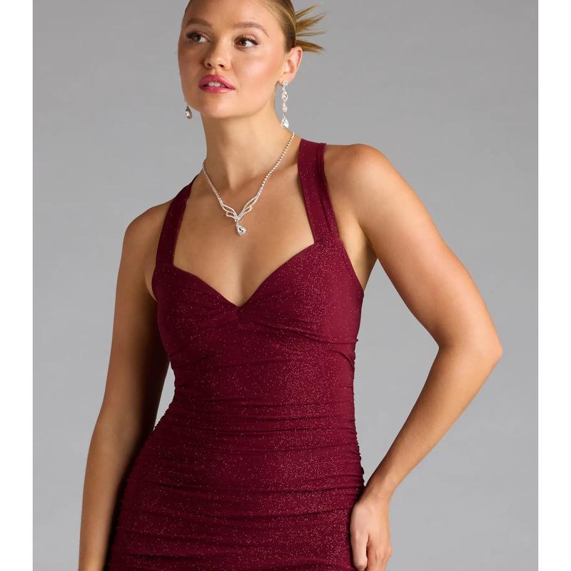 Tatiana Lace-Up Mermaid Glitter Formal Dress