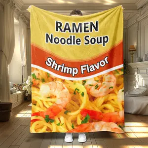 1pc Shrimp Flavor Ramen Blanket | Funny GiftFor Ramen Lovers Food Blanket RamenBlanket Ramen Lovers Gift Blanket For BoysGirls Food Themed Blanket