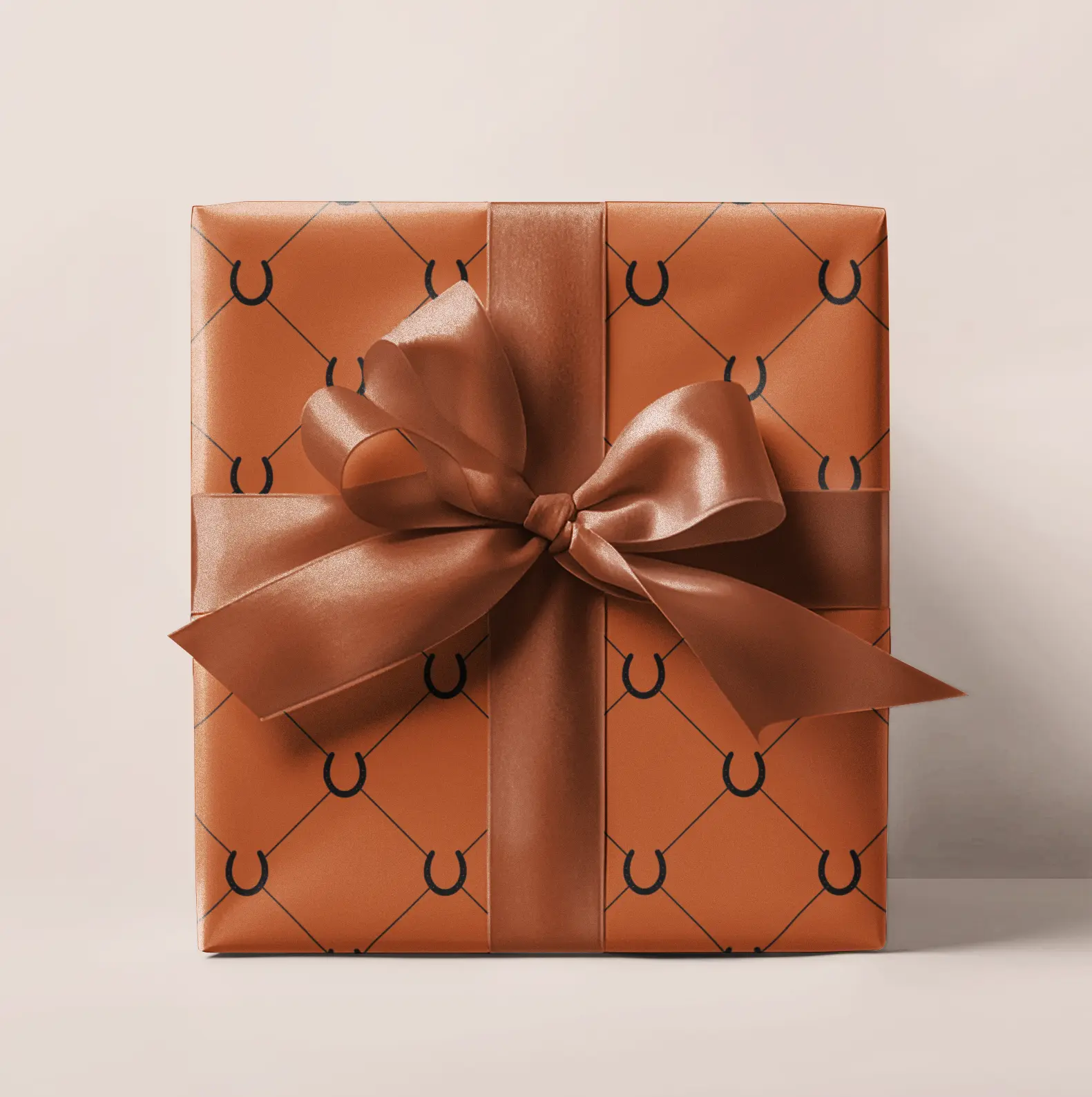 Orange Horseshoe Lattice Wrapping Paper Roll - Strong, High-Definition Print, 30 x 36in/30" x 180" Sizes, Glossy-Matte/Glossy Finish, Decorative Office Stationery for Gift Wrapping, Decorative Packaging, Patterned Paper Gifts & Wrapping