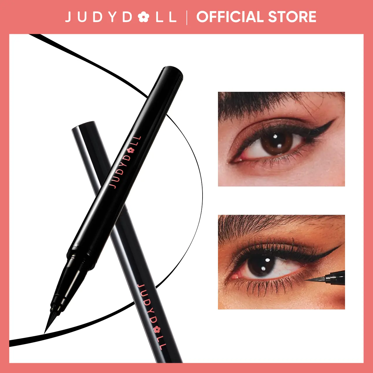 JUDYDOLL Ink Glider Longlasting Liquid Eyeliner, Long-Lasting, Intense Black, Waterproof, Smudge-Proof & Easy Glide, for Beginners, 24H Wear, Smudge-Resistant Formula, Refresh Look, Summerwins