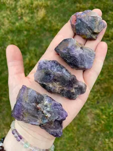 Raw Amethyst & Hematite Crystal with Inclusions