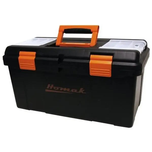 212 MAIN Homak BK00122006 23-Inch Plastic Toolbox with Tray Insert and Dividers, for Tool Organization, Toolbox Storage Box
