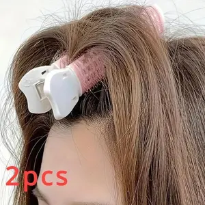 2pcs Hair Rollers Volumizing Curlers Root Clips Fluffy Instant Bang Heatless Hair Curler No Heat Styling Tool