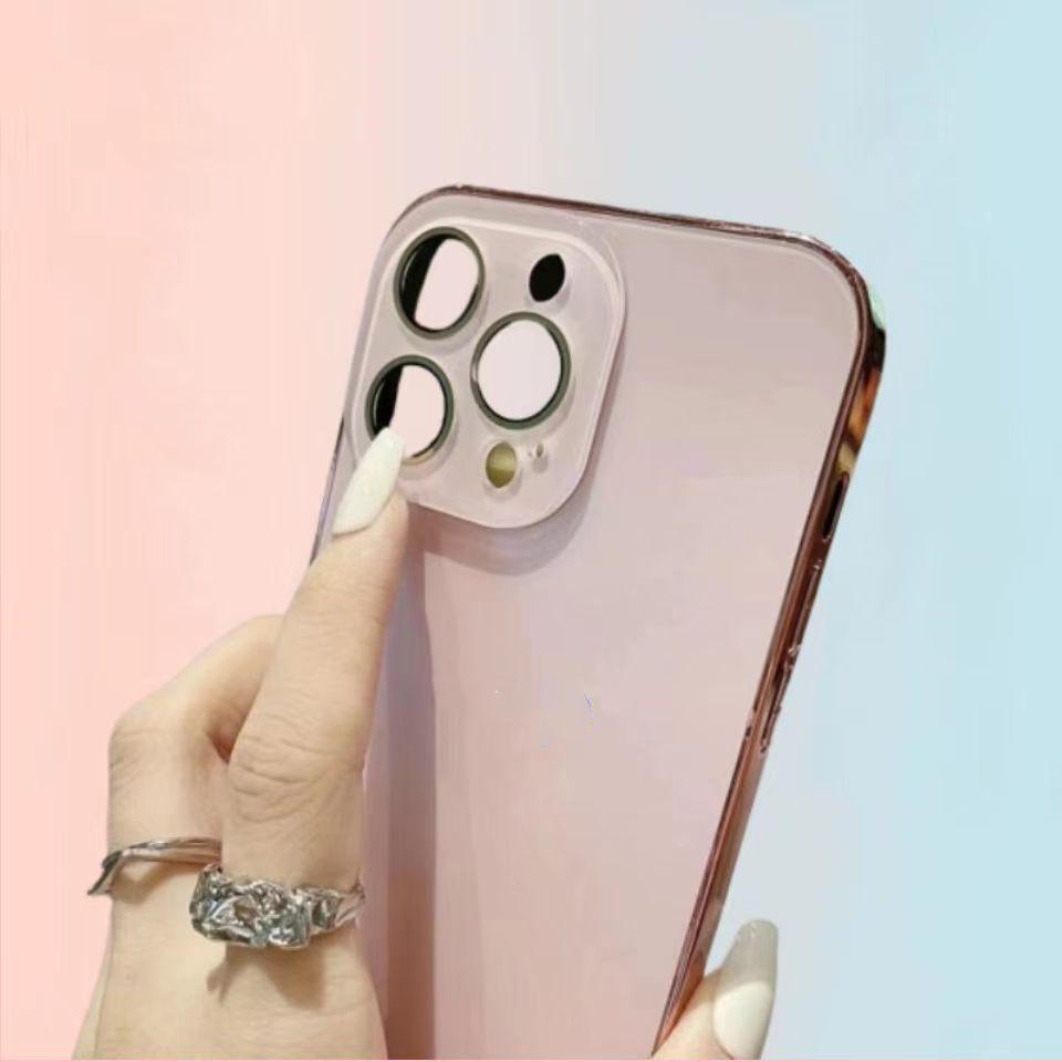Summer Phone Case 17 Promax Titanium Pink Protection for 17 16 15 14 13 Pro Max Glass Transparent Clear Camera Protectors Durable Casing Anti-Fall Electroplated Original Color