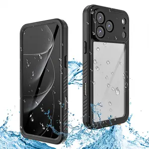 for iPhone 17 Pro Max / 17 AIR Case, IP68 Waterproof Shockproof Case, [Built-in Screen Protector] - 12 FT Military Dropproof - Full Body Heavy Duty Rugged Phone Cover - Black/Clear