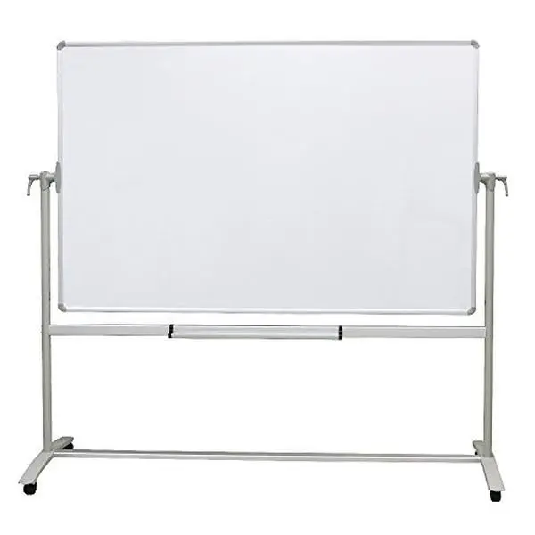 Double-Sided Non-Magnetic Office Whiteboard/Mobile Easel, 48 x 36 Inches, Steel Stand