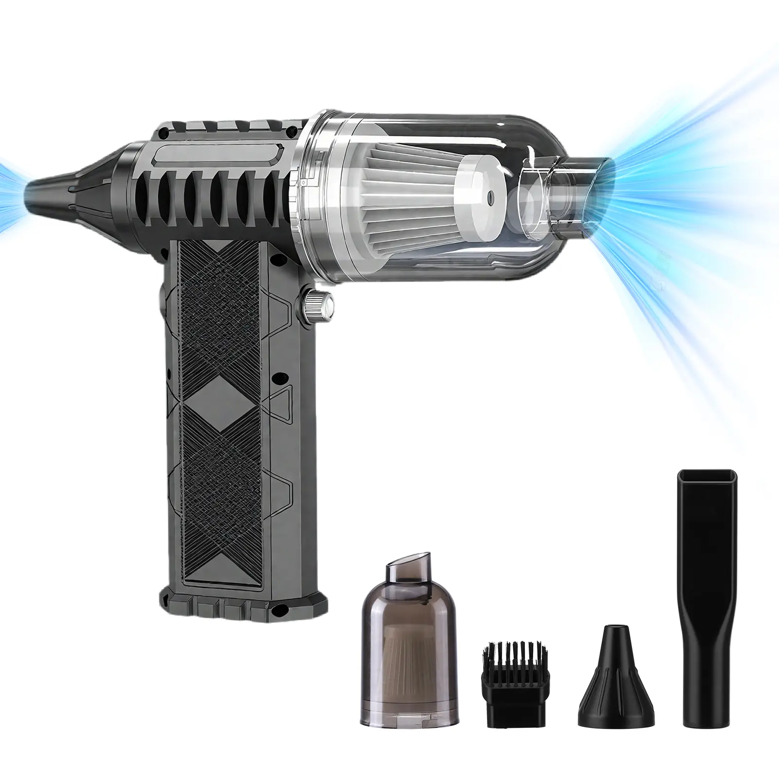 2-in-1 Cordless Portable Hand Held Vacuum Cordless Rechargeable & Jet Air Blower - 200W, 130000 RPM Super Powerful Duster, Vacuum for Car Detailing & Home Cleaning Tool, car vacuum clear