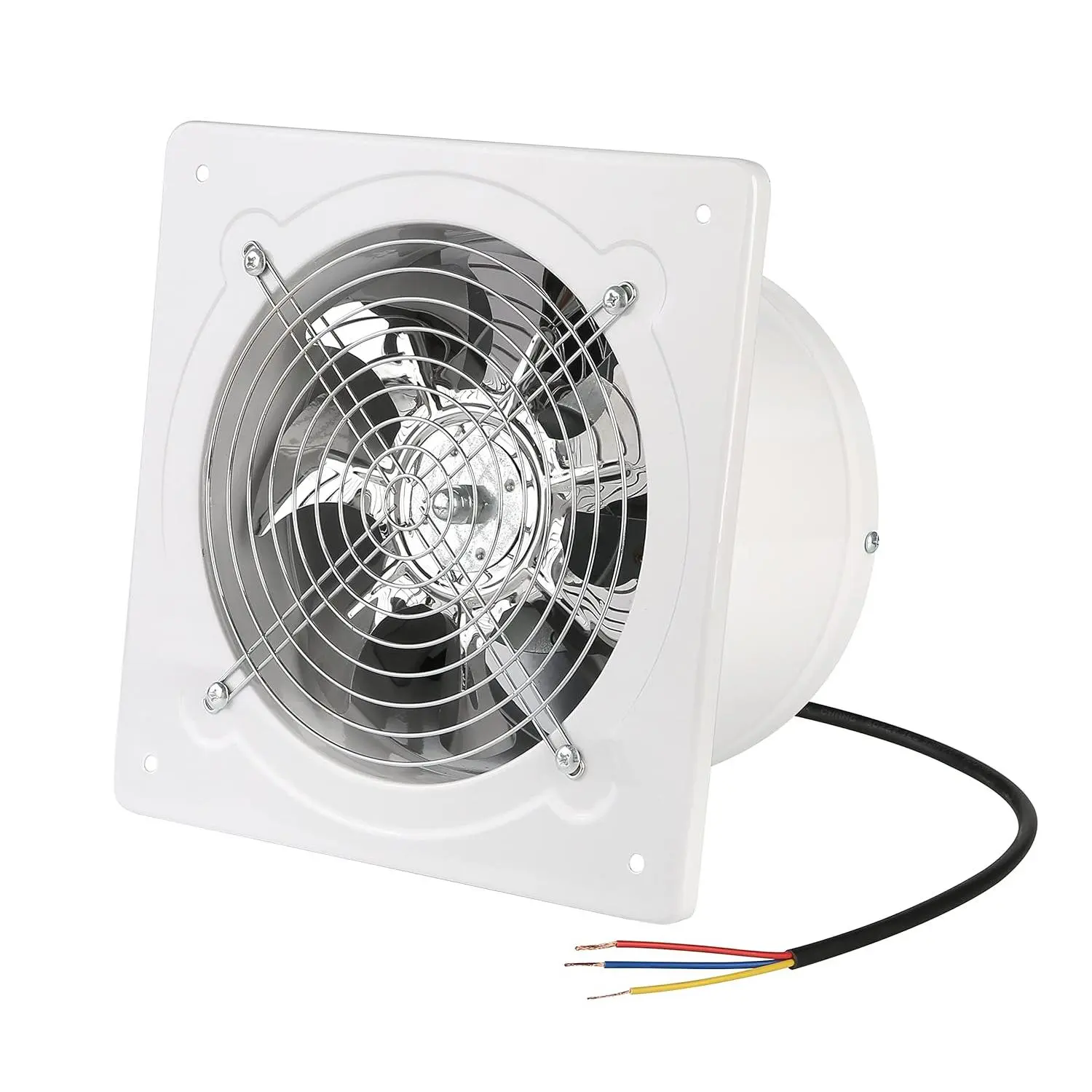 8 inch Exhaust Fan Through Wall Extractor Exhaust Ventilation Fan 110V Exhaust  Fan Ventilation for Kitchen, Bathroom,laundry room,Toilets, Garage, Shopping Mall and Office (500 CFM/White)