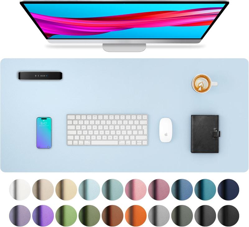 Leather Desk Pad Protector, Mouse Pad, Office Desk Mat, Non-Slip PU Leather Desk Blotter, Laptop Desk Pad, Waterproof Desk Writing Pad for Office and Home