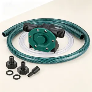 Drill Pump Kit Self-Priming Mini Hand Water Transfer with Hoses for Home Water Oil Fluid Transfer, Portable Multifunction Liquid Moving Tool, No Battery Needed, Reusable