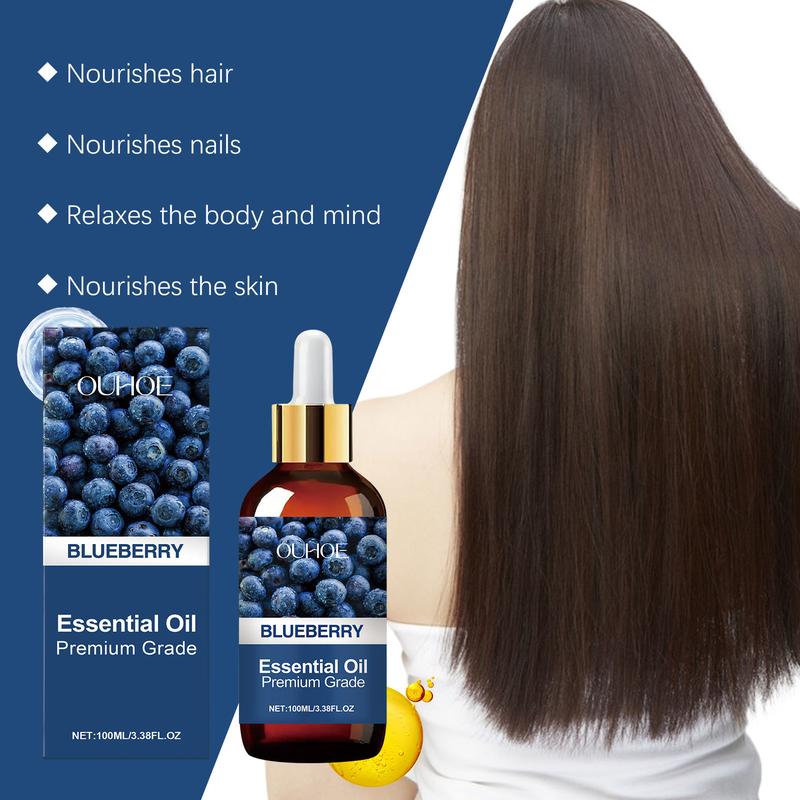 Ouhoe Blueberry Soothing Essential Oil, Moisturizing Hair Care, Full Body Skin Care, Nail Care, Multi-Functional Essential Oil