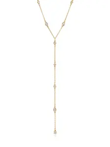 Simple Crystal Dot Lariat Necklace