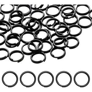 50 Pieces Black Keys Ring Heavy Duty Metal Round Split Rings Key Chain Rings for Organization DIY Crafts Accessories(10 mm)