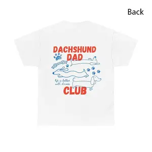 Dachshund Dad Club Unisex T-Shirt – 100% Cotton Funny Dog Lover Tee, Trendy Graphic Shirt for Dog Owners, Perfect Gift for Men or Women, Pet Parent Outfit
