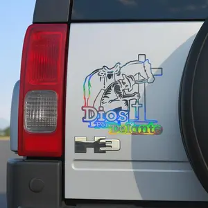 Con Dios por Delante Sticker Adhesive Vinyl Car Decal. Fits Ford Mustang Front Windshield Car Decals - American Muscle Car Customization Racing Striping Graphics