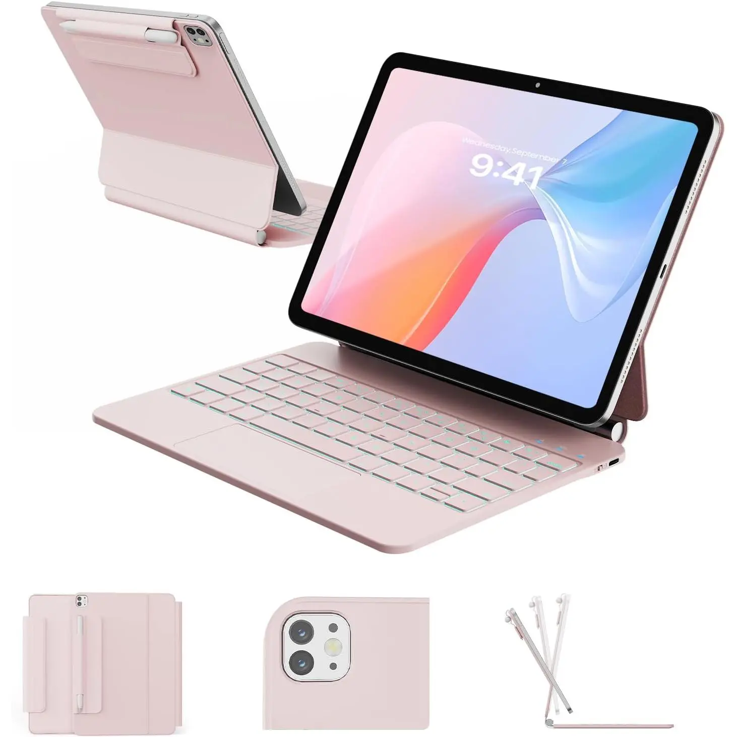 for iPad Air 11 inch Case with Keyboard (M4/M3/M2, 2026/2025/2024), iPad Pro 11 (4th/3rd/2nd/1st Gen) & Air 5/4th Magic Keyboard Case, 11 Colors Backlit, Multi- Trackpad,