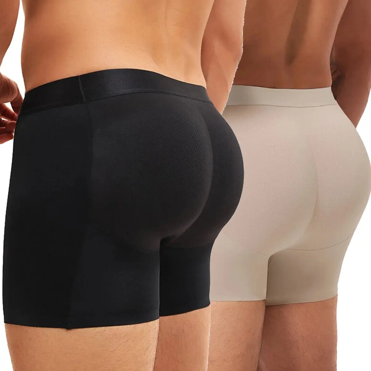Men's Padded Boxer Briefs, Breathable Slim-Fitting Shapewear Underwear with Butt Lifter, Hip Enhancing & Tummy Control for Casual, Party & Everyday Wear