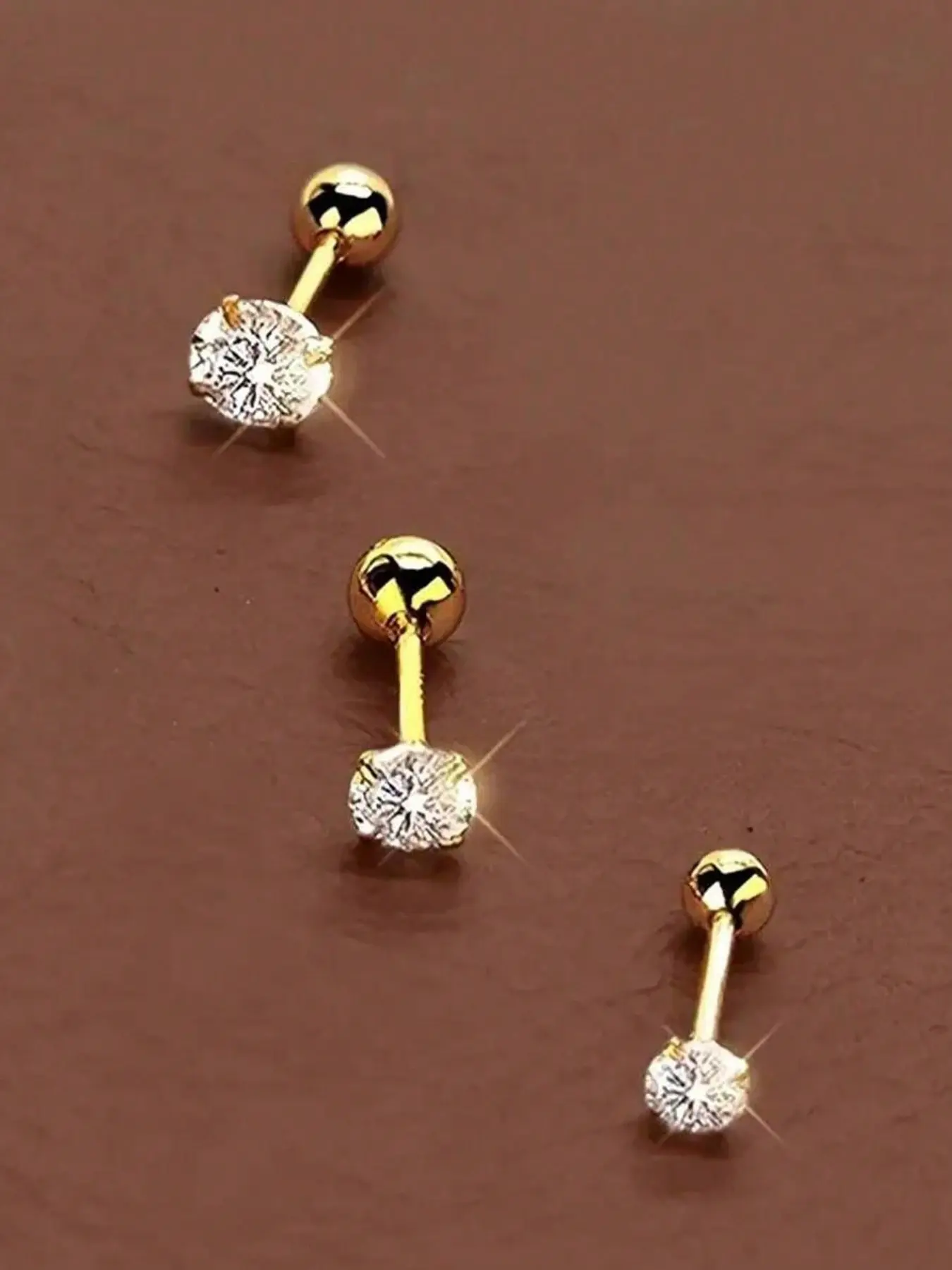 Elegant Stainless Steel Cz Earrings Set, Synthetic Zircon Jewelry for Women, Shiny Design, Perfect for Daily Wear, Stud Earrings, Solitaire Earrings, Artificial Zircon Earrings