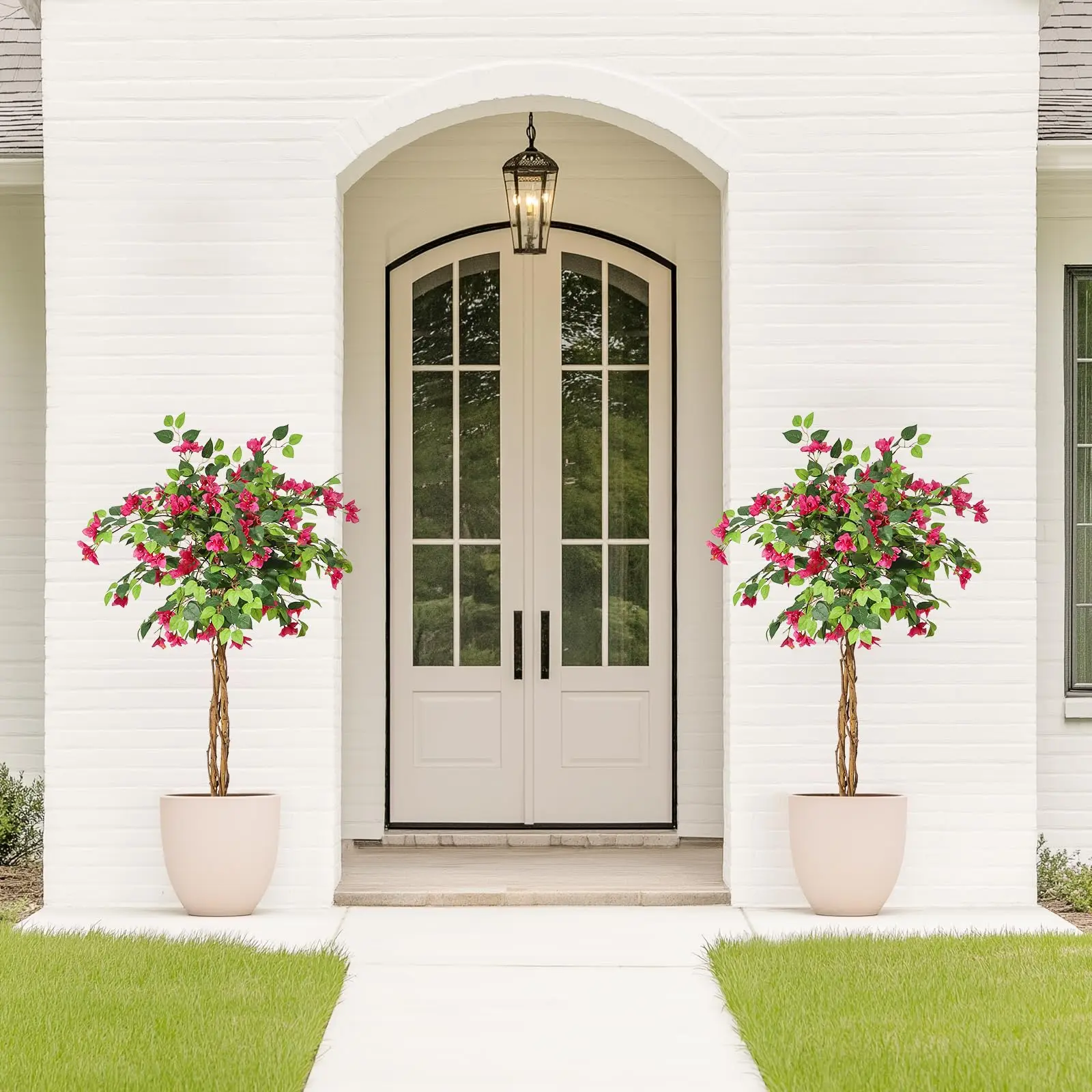GARVEE 4FT Artificial Bougainvillea Tree - Elegant Potted Faux Plant for Indoor and Outdoor Spaces, Perfect for Office Decor and Enhancing Your Home Aesthetic with Lush Greenery.