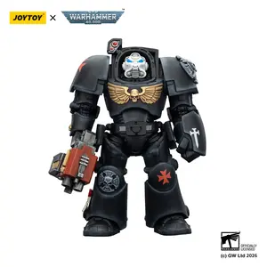 JOYTOY Warhammer 40k  1/18  Action Figure Black BlackTemplars Terminator 2 with Power Fist and Storm Bolter JT03103