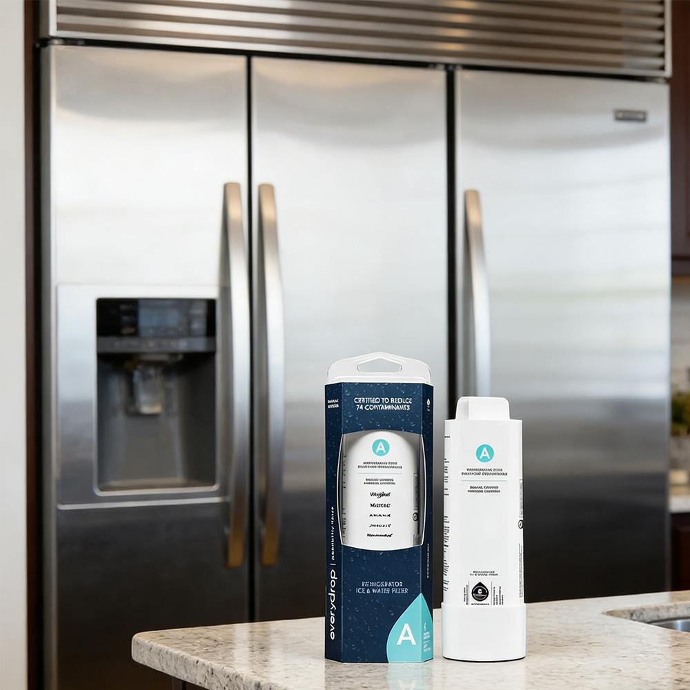 EveryDrop EDRARXD1 Refrigerator Water Filter – Filter A for Whirlpool & Maytag – UL Certified to Reduce 74 Contaminants – Each 200 Gal / 6 Months – 1 Year of Clean Water – Save vs. Bottled Water