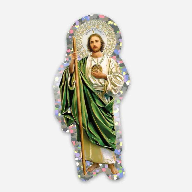 San Judas Tadeo Glitter Sticker