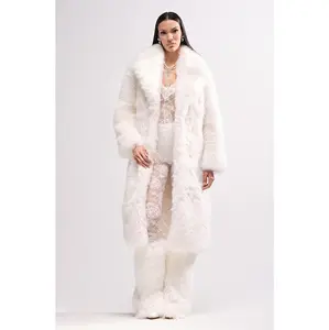 OSLO FAUX FUR COAT IN WHITE