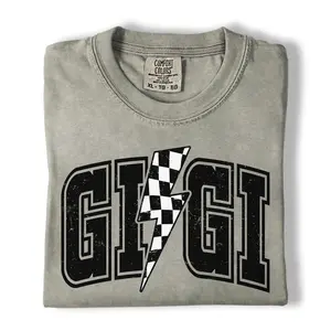 Comfort Colors Gigi Shirt, Checkered Lightning Grandma Graphic Tee, Mother’s Day Shirt, Gift for Gigi