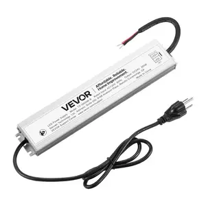 VEVOR LED Driver 300 Watts, 24V Waterproof IP67 Low Voltage Power Supply Transformer, AC to Converter with Plug, Aluminum Alloy Housing, Easy Installation, for Indoor Outdoor LED Strip Lights