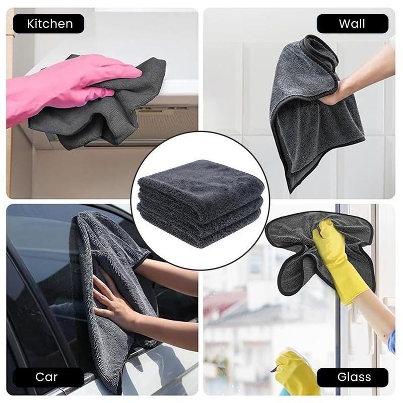Shiny Wipes Shower Cleaning Cloths, Gray Streak Free Microfiber Bath Shower Towel, Super Absorbent Reusable Cleaning Cloths for Car and Home