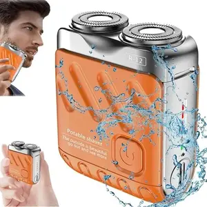 2026 New R-12 Men's Cordless Portable Electric Shaver,USB Rechargeable Battery,TYPE-C Charger,Double-Ring Magnetic High Efficiency Cutter,Long Battery Life,Lightweight  Size for Home Travel