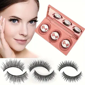 Reusable False Eyelashes, Self-Adhesive Eyelashes, No Eyeliner or Glue Needed, 3 Styles, Natural Look, Waterproof, Lazy Lashes Makeup Gift