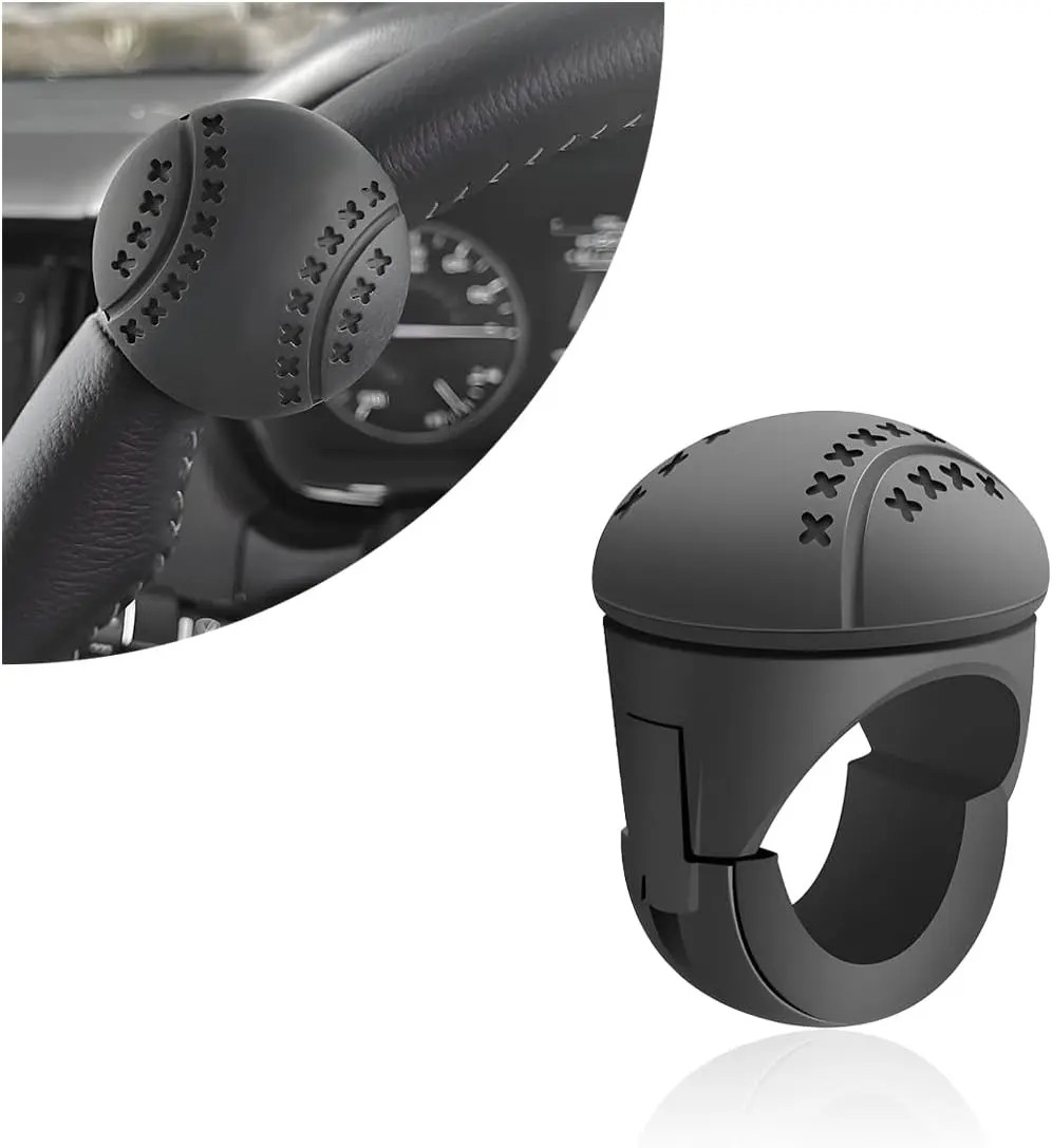 Steering Wheel Spinner, Non-Slip Silicone ABS Steering Wheel Knob with Metal Bearings, 360° Rotation Steering Wheel Spinner Knob Car Power Handle for Truck Tractor Boat