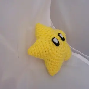 Handmade Mario star inspired plushie - crochet - soft & squishy - small - perfect for kids