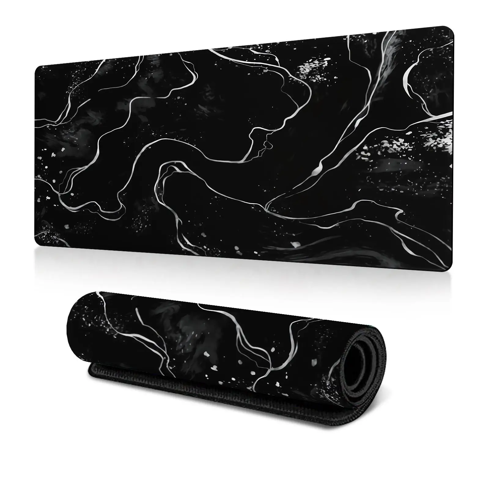 Ultra Large Gaming Mouse Pad, Solid Color Abstract Line Print Computer Keyboard Mousepad, PC Gamer Laptop Desk Mat for Home & Office Use