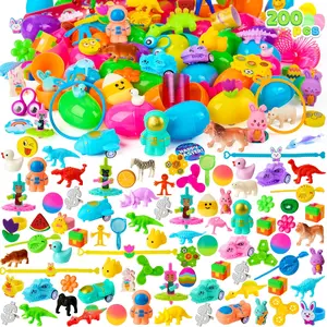 200 PCS Easter Prefilled Eggs with Assorted Toys for Easter Basket Stuffers, Egg Hunt Supplies, Classroom Prizes, Party Favor