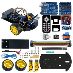 LAFVIN Smart Robot Car 2WD Chassis Kit with Ultrasonic Module R3 Board,Remote Compatible with Arduino IDE DIY Kit