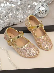 Girls' Sequin Detailing Princess Shoes, Soft Sole Anti-Slip Low Heel, Stage Performance Dress Match, Baby Birthday Party Fashion Mary Jane Shoes