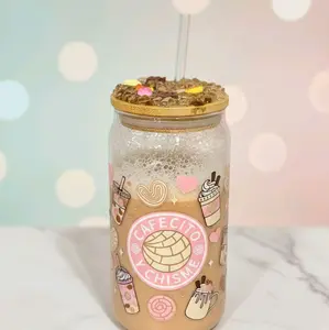 Vaso Snowglobe 16oz - Efecto Café con Leche - Diseño "Cafecito y Chisme"