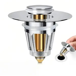 Universal Bathroom Sink Plug, 1 Count Bullet Core Push Basin Pop-Up Drain Filter, Sink Drain Filter Plug for Home Bathroom Use
