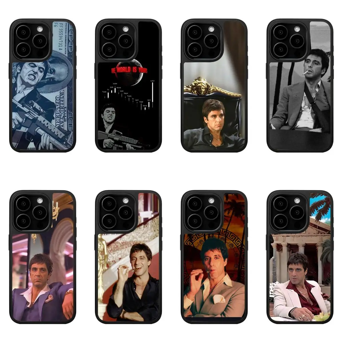 Retro Style Scarface Film Case - Creative Transparent TPU for iphone16,15,14,13,12,11