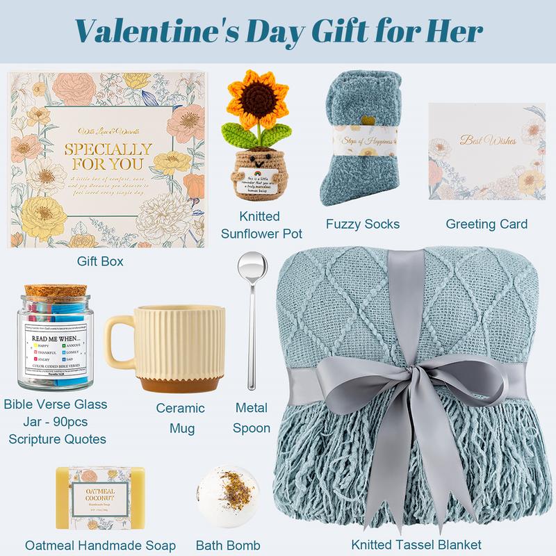 【Valentine's Day Gift】Get Well Soon Gifts Baskets for Women, After Surgery Recovery Self Care Gifts Baskets, Unique Mothers Day Gift for your love, Feel Better Inspirational Comfort Box gift