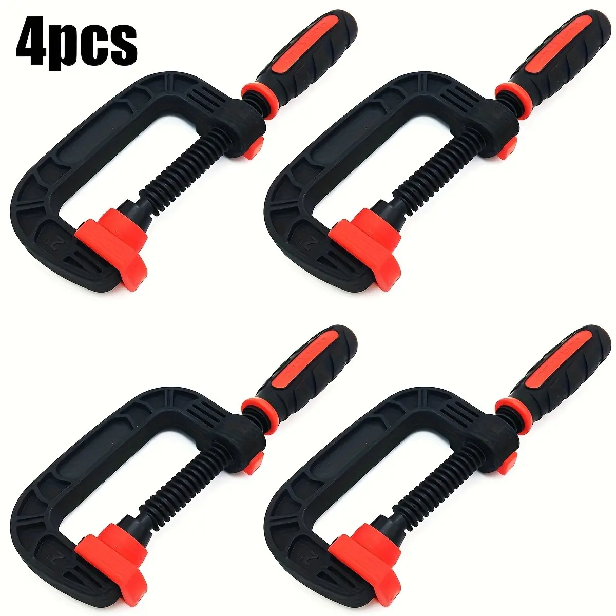 4Pcs 7-Inch Quick-Release F-Clamps Set, Heavy-Duty Plastic C-Clamps for Woodworking Tools & DIY Crafts