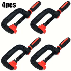 4Pcs 7-Inch Quick-Release F-Clamps Set, Heavy-Duty Plastic C-Clamps for Woodworking & DIY Crafts