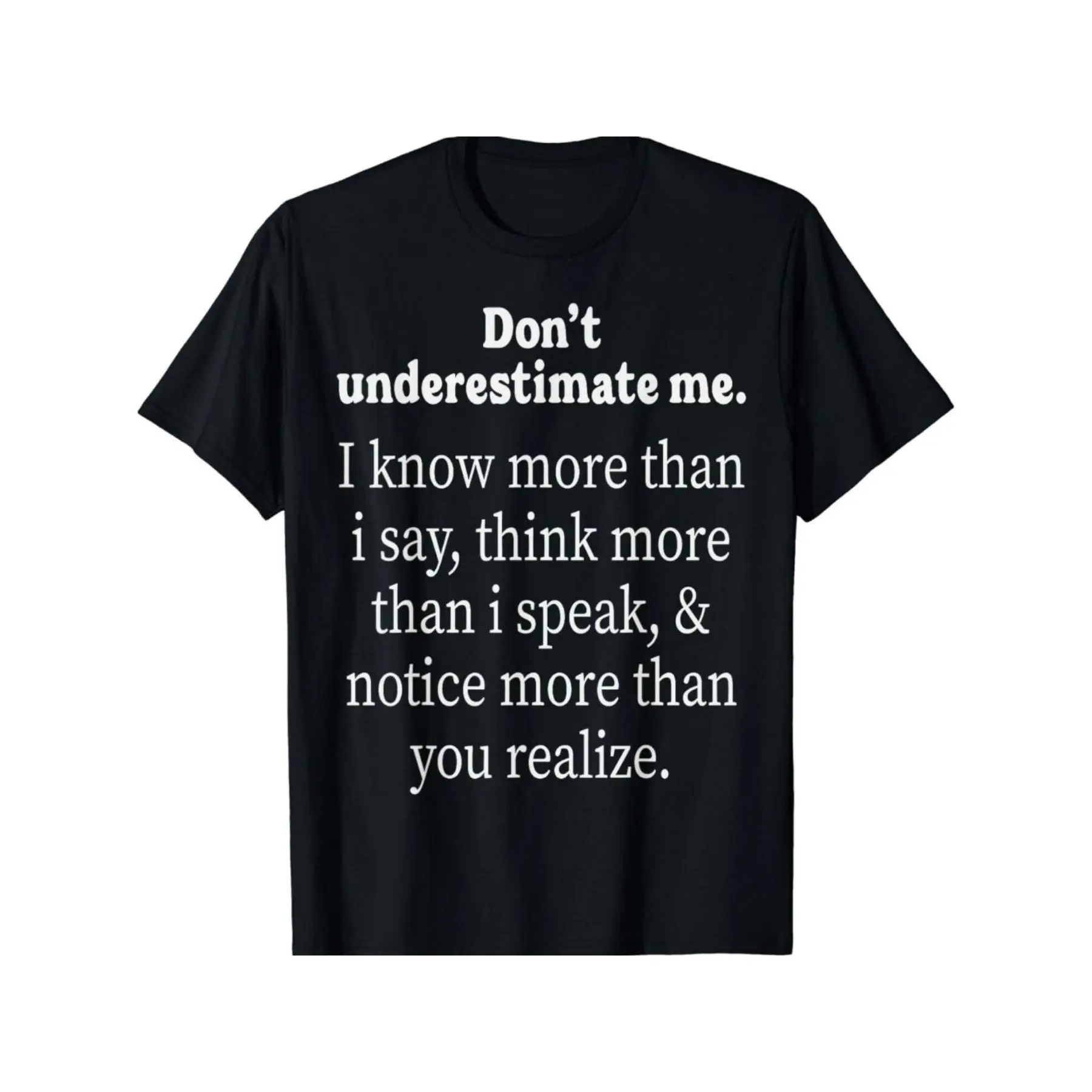 Men's Plus Size Breathable Short-Sleeve Classic T-Shirt - Unisex Humorous "Don't Underestimate Me" Quote Top, Casual 1-Piece Everyday Tee, Adult Gift #TikTokShopRestock