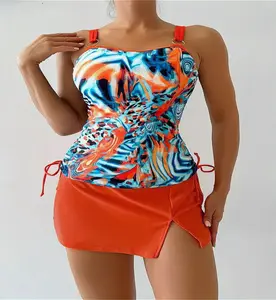 WF-2025Hot Selling Women's Swimsuits Tankini Sets Two Piece Tummy Control Bathing Suits Blouson Tankini Top with Sporty Boy Shorts